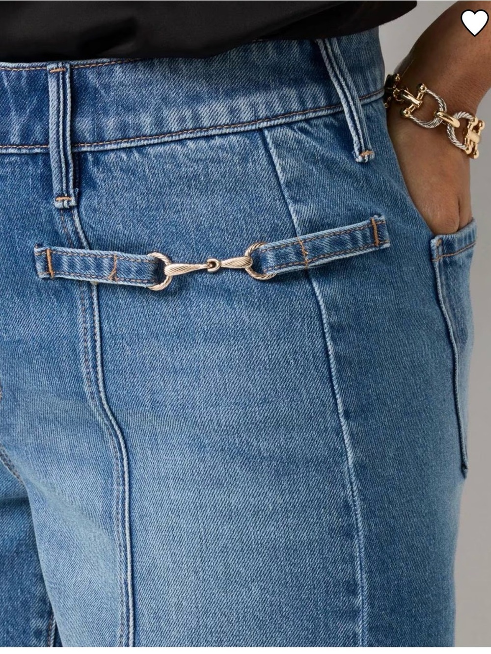 White House Black Market Horsebit Denim Short size 6 NWT - Picture 5 of 8